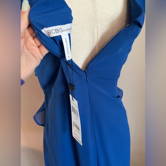 BCBGeneration, Blue with black lace dress, size 8 - Picture 7 of 10